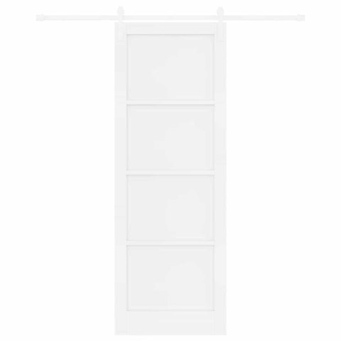 Drzwi przesuwne Biały 83 x 232 cm Lite drewno sosnowe