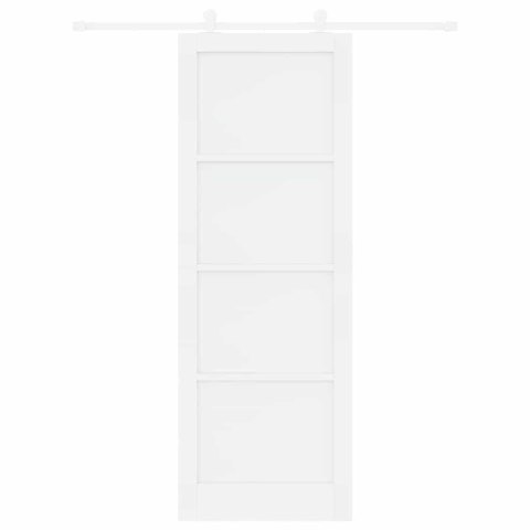 Drzwi przesuwne Biały 83 x 232 cm Lite drewno sosnowe