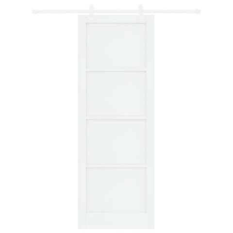 Drzwi przesuwne Biały 83 x 232 cm Lite drewno sosnowe