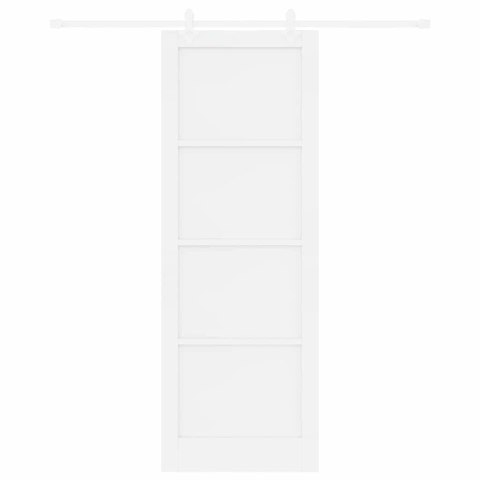 Drzwi przesuwne Biały 83 x 232 cm Lite drewno sosnowe