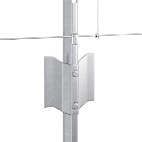 Ogrodzenie z słupkiem Srebrny 0,8 x 100 m Stal