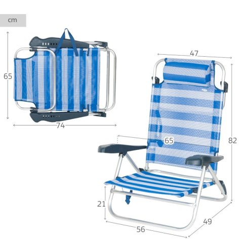 Fotel plażowy Aktive 47 x 82 x 49 cm (2 Sztuk)