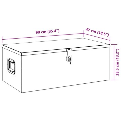 Skrzynka do przechowywania, czarna, 90x47x33,5 cm, aluminium