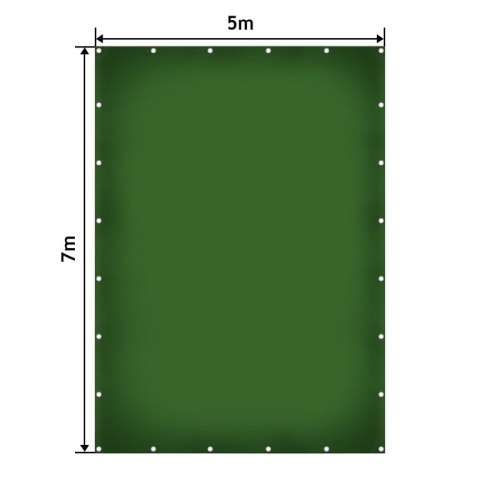 JAGO Plandeka 650 g/m², aluminiowa siatka, zielona, 5 x 7 m