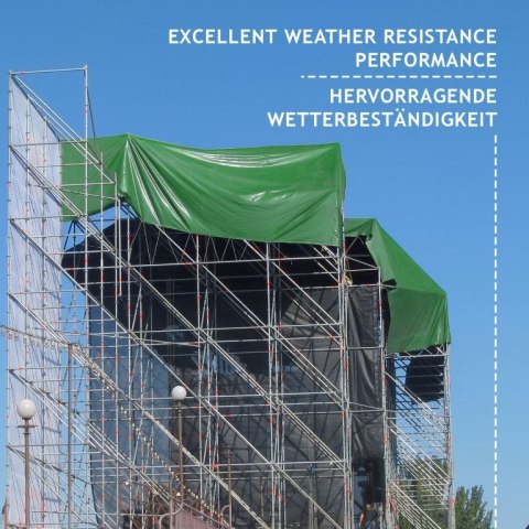 JAGO Plandeka 650 g/m², aluminiowa siatka, zielona, 5 x 7 m