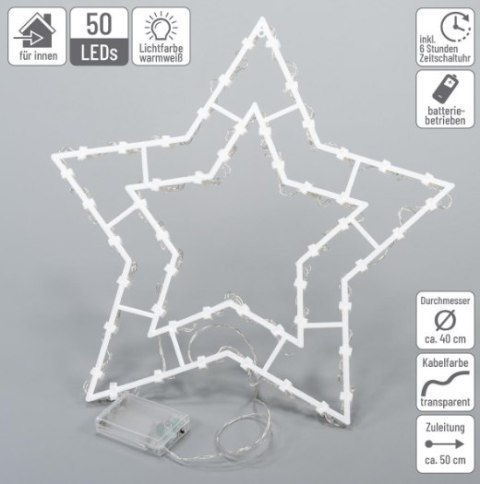 Ozdoba świąteczna - 50 LED, gwiazda