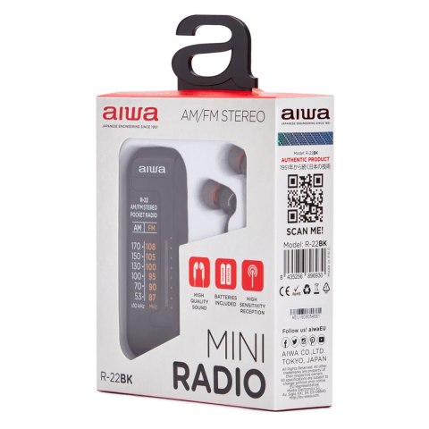 Radio Tranzystorowe Aiwa R22BK Czarny AM/FM Mini