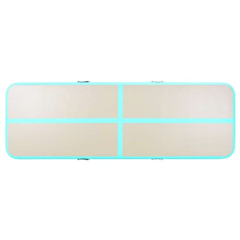 Mata gimnastyczna z pompką, 500x100x10 cm, PVC, zielona