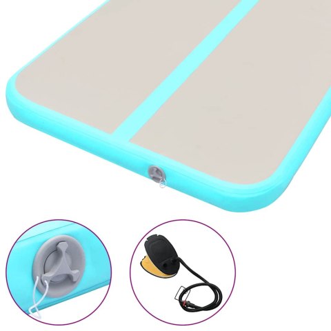 Mata gimnastyczna z pompką, 500x100x10 cm, PVC, zielona