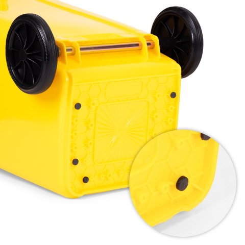 Zestaw 4 koszy na śmieci pojemniki 4x120L niebieski zielony żółty czarny makulatura szkło plastik odpady zmieszane gumowe koła