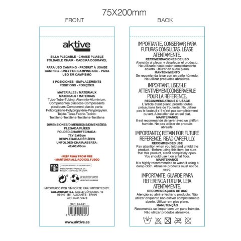 Składanego Krzesła Aktive Ibiza 48 x 90 x 60 cm (2 Sztuk)