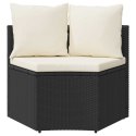 Zestaw Sof 2 pcs Czarny Drewno akacjowe i poli rattan
