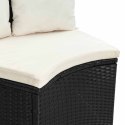 Zestaw Sof 2 pcs Czarny Drewno akacjowe i poli rattan