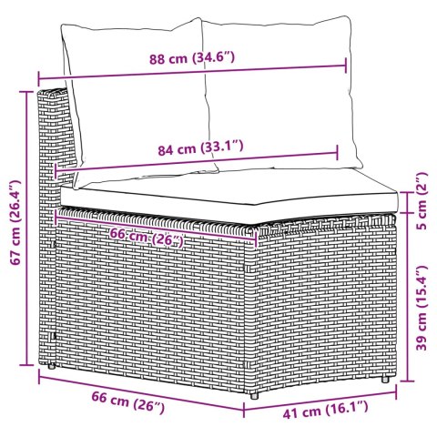 Zestaw Sof 2 pcs Czarny Drewno akacjowe i poli rattan