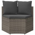 Zestaw Sof 2 pcs Szary Drewno akacjowe i poli rattan