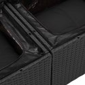 Zestaw Sof na Ogród z poduszką 10 pcs Czarny polirattan