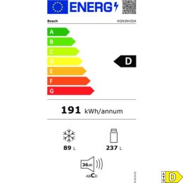 Lodówka kombinowana BOSCH KGN36VIDA Srebrzysty Stal (Odnowione C)