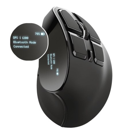 Myszka Bezprzewodowa Trust Voxx Ergonomiczny Pionowy Bluetooth Wielokrotnego ładowania Czarny 2400 dpi