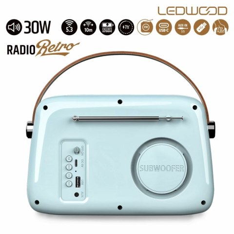 Radio Tranzystorowe Ledwood ALMA BLUE Niebieski 30 W