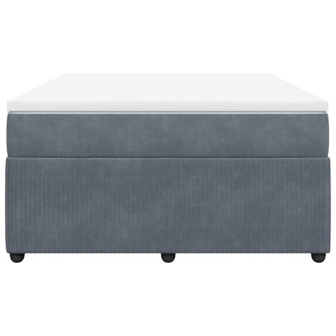 Łóżko kontynentalne z materacem, ciemnoszare, 140x200cm aksamit