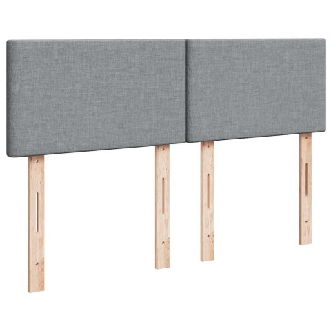 Łóżko kontynentalne z materacem, jasnoszare, tkanina 160x200 cm