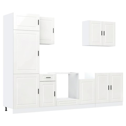 Zestaw szafek kuchennych 7 -częściowy, Porto, biały o wysokim połysku