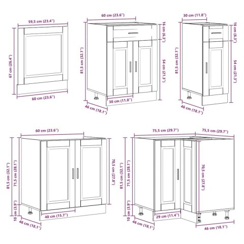 Zestaw szafek kuchennych, Porto, 11-częściowy, białe