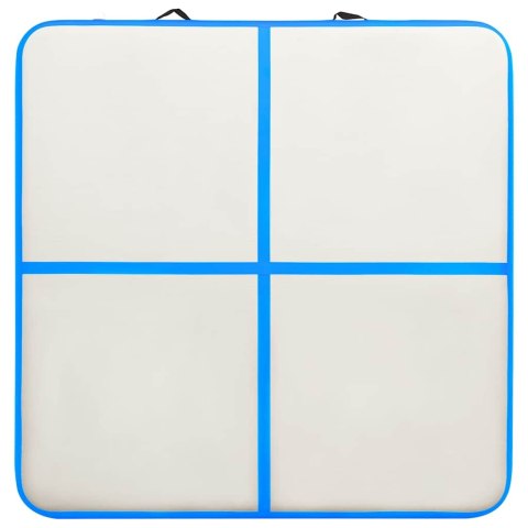 Mata gimnastyczna z pompką, 200x200x20 cm, PVC, niebieska