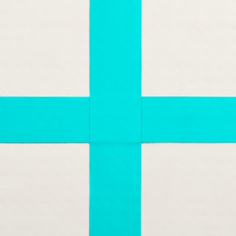 Mata gimnastyczna z pompką, 400x100x20 cm, PVC, zielona