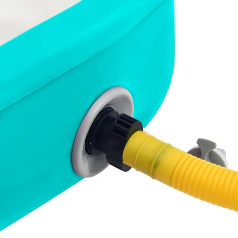 Mata gimnastyczna z pompką, 500x100x20 cm, PVC, zielona