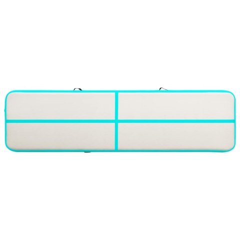 Mata gimnastyczna z pompką, 700x100x15 cm, PVC, zielona