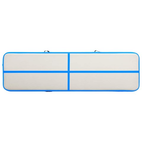 Mata gimnastyczna z pompką, 700x100x20 cm, PVC, niebieska
