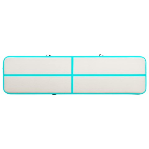 Mata gimnastyczna z pompką, 800x100x15 cm, PVC, zielona