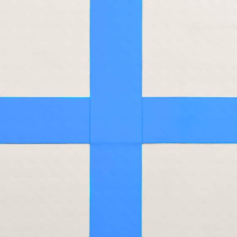 Mata gimnastyczna z pompką, 800x100x20 cm, PVC, niebieska