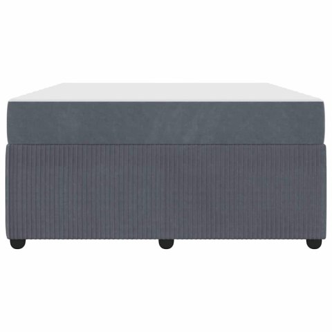 Ramka łóżka z materacem Ciemnoszary 140 x 200 cm tkanina