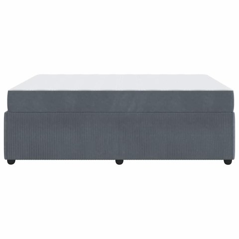 Ramka łóżka z materacem Ciemnoszary 140 x 200 cm tkanina