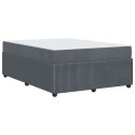 Ramka łóżka z materacem Ciemnoszary 140 x 200 cm tkanina