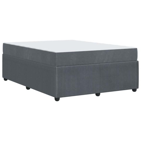 Ramka łóżka z materacem Ciemnoszary 140 x 200 cm tkanina