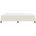 Ramka łóżka z materacem Kremowy 200 x 200 cm tkanina