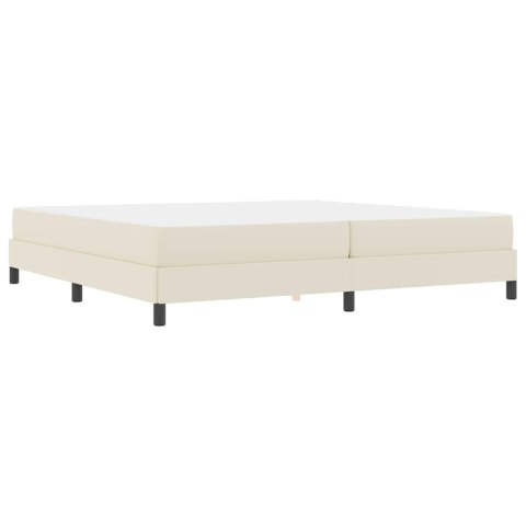 Ramka łóżka z materacem Kremowy 200 x 200 cm tkanina