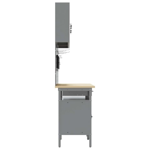 Zestaw stołu warsztatowego 8 pcs Czarny 200 x 55 x 200 cm Stal