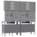 Zestaw stołu warsztatowego 8 pcs Czarny 200 x 55 x 200 cm Stal