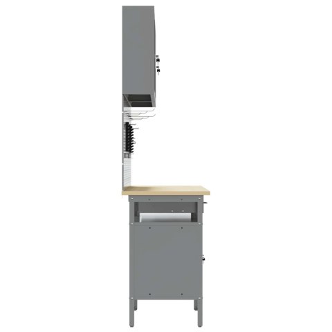 Zestaw stołu warsztatowego 8 pcs Czarny Stal malowana proszkowo