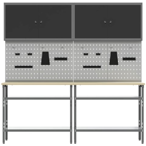 Zestaw stołu warsztatowego 8 pcs Szary Stal malowana proszkowo