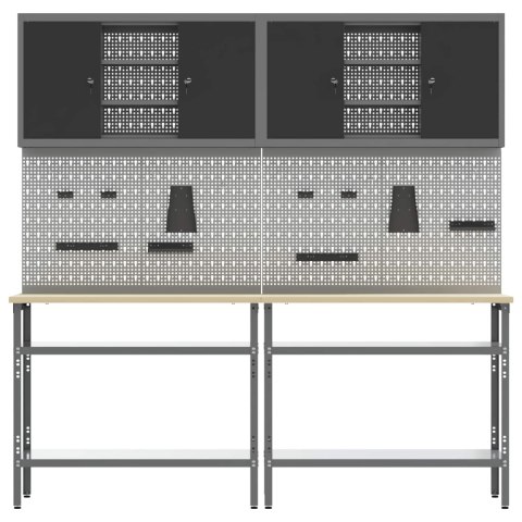 Zestaw stołu warsztatowego 8 pcs Szary Stal malowana proszkowo