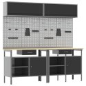 Zestaw stołu warsztatowego z szufladą z półką 8 pcs Czarny Stal