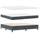 VidaXL Łóżko sprężynowe z materacem Ciemnoszary 200 x 200 cm Aksamit
