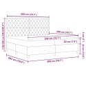 VidaXL Łóżko sprężynowe z materacem Jasnoszary 200 x 200 cm tkanina
