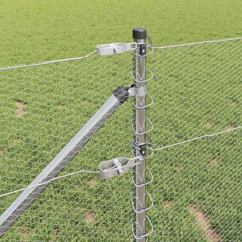 Słupek ogrodzeniowy. Srebrny 50 x 0,6 m (siatka 13 mm) Stal