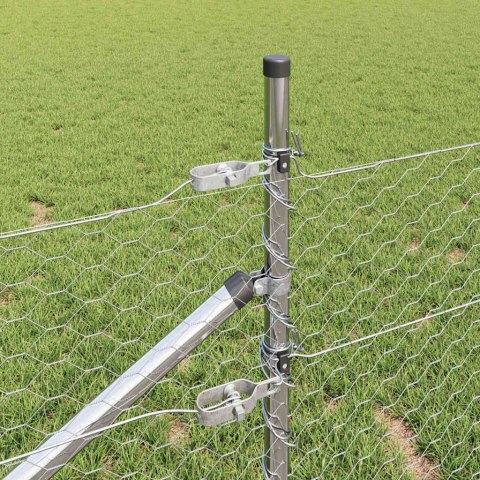 Słupek ogrodzeniowy. Srebrny 50 x 0,8 m (siatka 36 mm) Stal